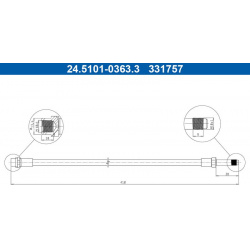 BRAKE HOSE, L=363MM