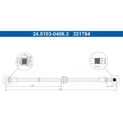 BRAKE HOSE, FRONT, L=450MM